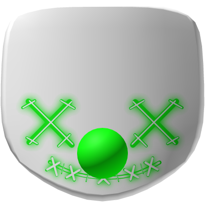 Halloween Evil Green Clown Mask in White