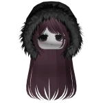 ♡ side eye moe hair w hood berry