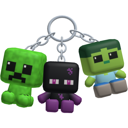 Pixel Creepy Monster Ender Zombie Keychain