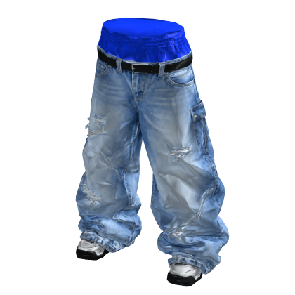 Cobalt Blue Sagging Baggy Jeans