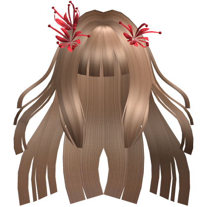 Dirty Blonde Long Windy Hime Hair w/ Spider Lily