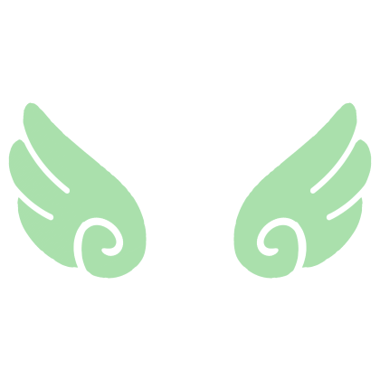 ♡ Cute Glowing Swirly Angel Wings in Green