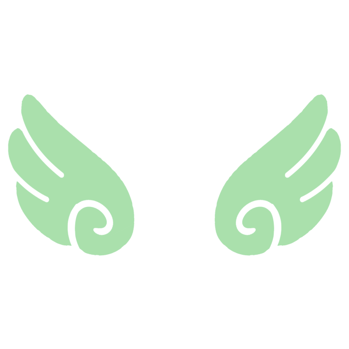 ♡ Cute Glowing Swirly Angel Wings in Green