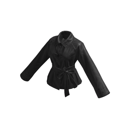 Wrapped Bow Leather Jacket Grey