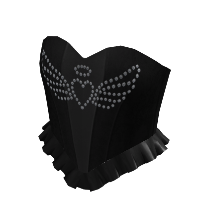 Ruffle Sparkly Angel Corset Top Black