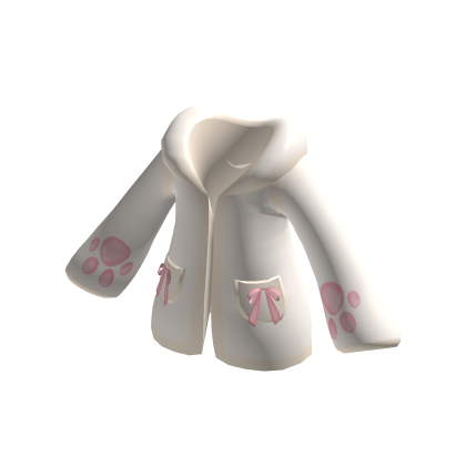 Adorable Cat Paw Oversized Hoodie in White & Pink