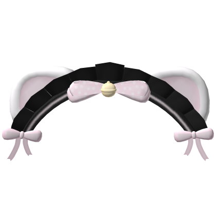♡‿ cute black kemonomimi headress w/ bow