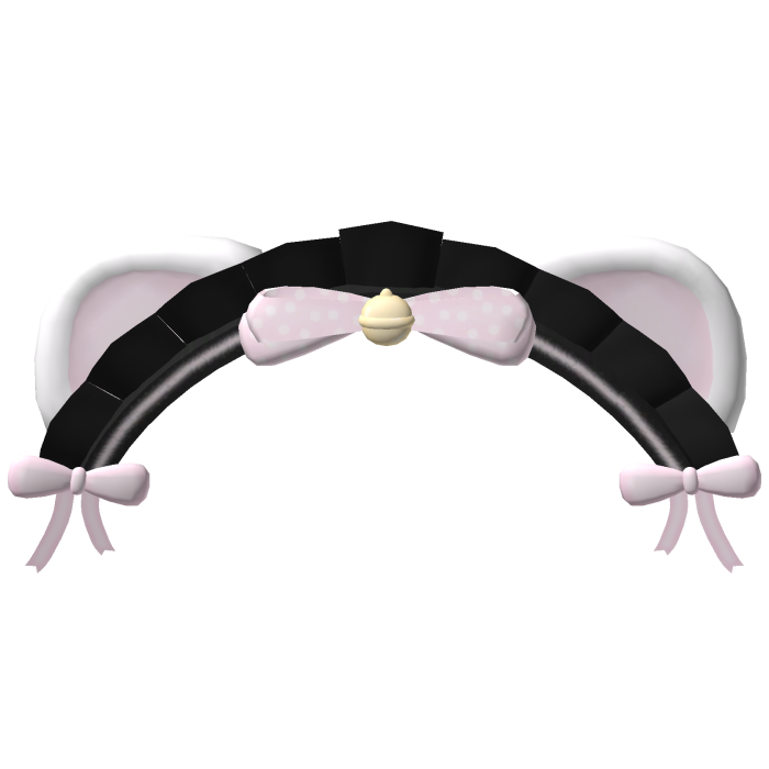 ♡‿ cute black kemonomimi headress w/ bow