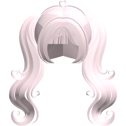 big sweet pink swirly heart pigtails Roblox item