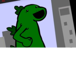 Old godzilla was hopin around