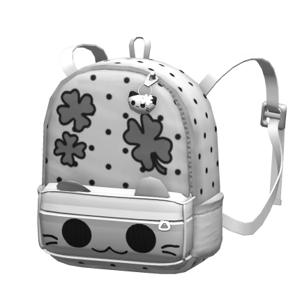  White Shamrock Polka Dot Cat Backpack (3.0)