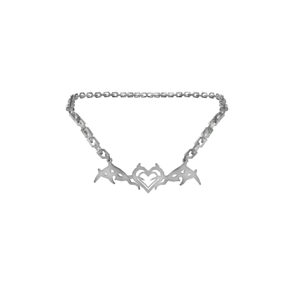 Silver Y2k Winged Heart Necklace - Roblox