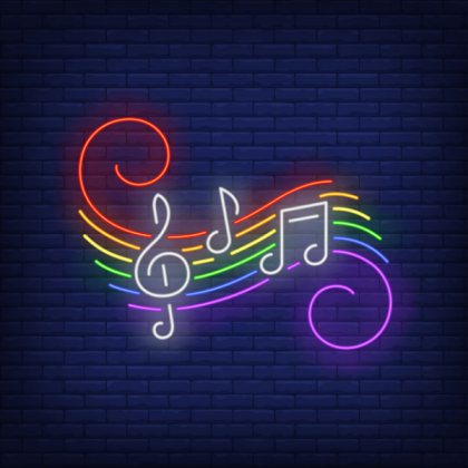 neon sign music notes Roblox decal