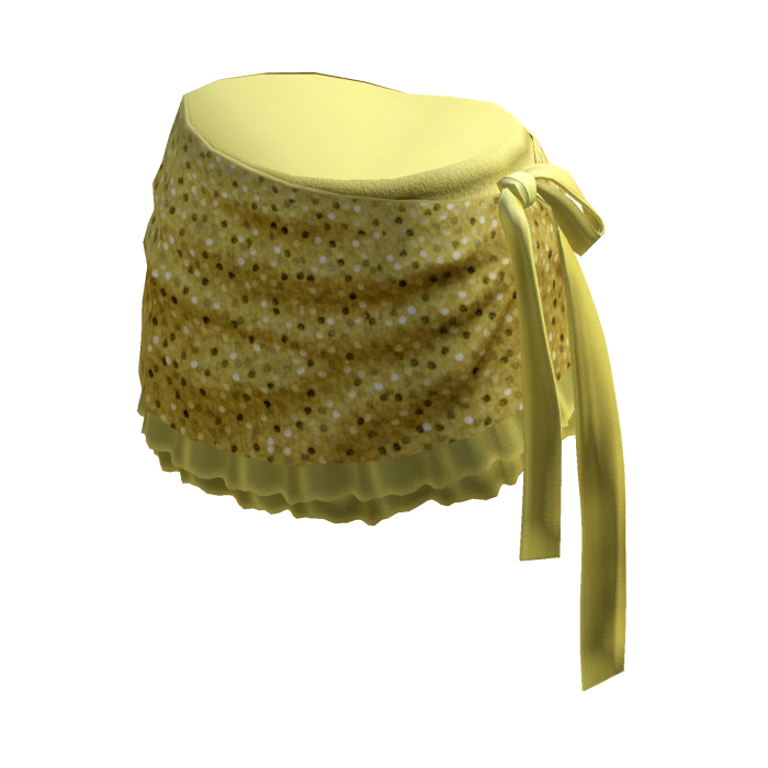 Cute Polka Dot Mini Skirt w/ Sash (Yellow)