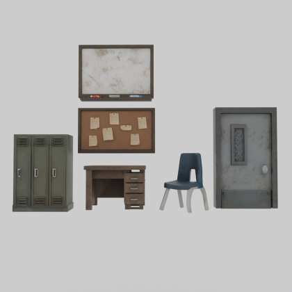 Old Abandoned School Props - Classroom Pack