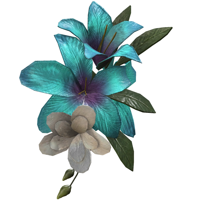 Aqua Teal Summer Bloom Face Flower