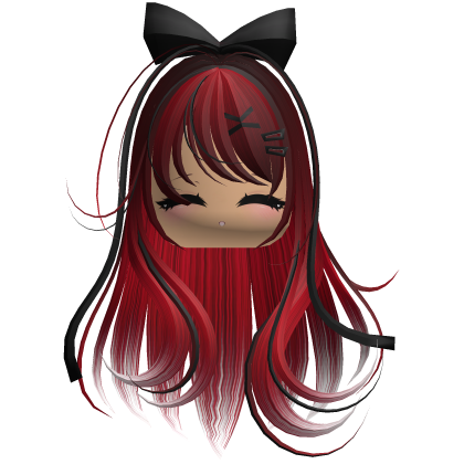 Beautiful Girl with Long Hair, Cute Bow & Lashes