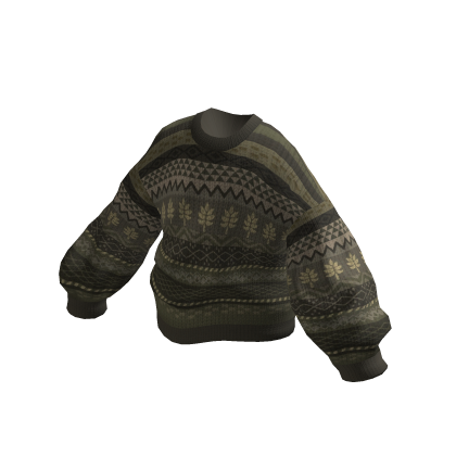Oversized Knitted Granpa Sweater Green