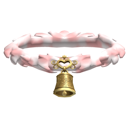 Cow Choker Neck Fur w stylized Bell | Pink & White Roblox item