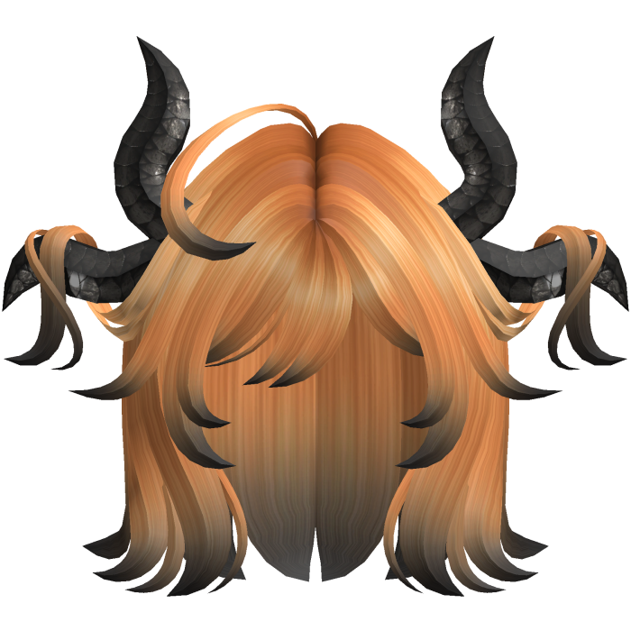 🎃|| Short Messy Halloween Orange hair w/ Horns