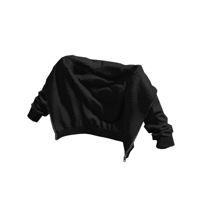 Black Draped Hoodie