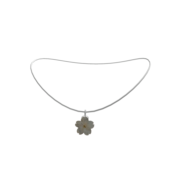 Adorable Small Dainty Silver Flower Necklace