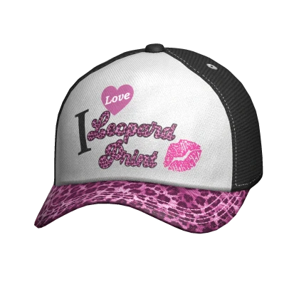 人気が高い Y2k Mcbling I love Leopard Print Cap In Pink ♡ | Roblox 帽子