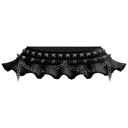 cute emo mini skirt w studs and chains 3.0 black Roblox item