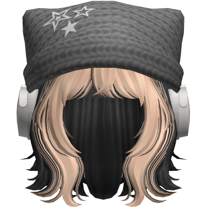 Y2K Layered Wolfcut Black and Blonde Roblox item