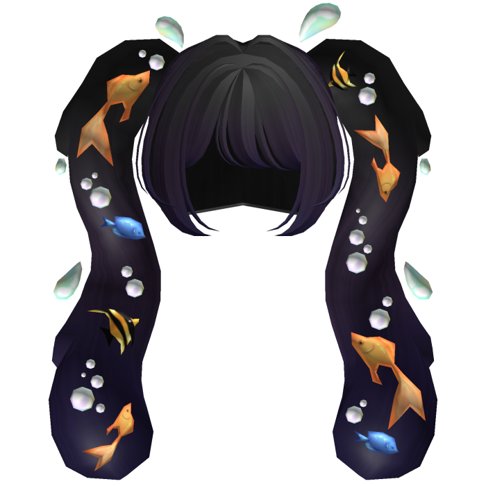 Aquatic Flowing Bubbly Fish Pigtails in Twilight