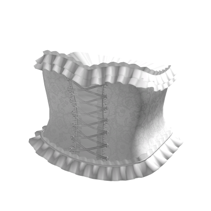 gothic emo white lace ruffled corset thumbnail