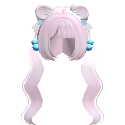 ♡ light pink hime wavy pigtails w bijou ears