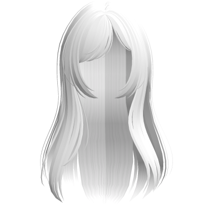 long layered white hair with side bangs Roblox item