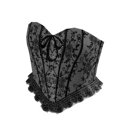 Ruffle Lace Corset Top White Black