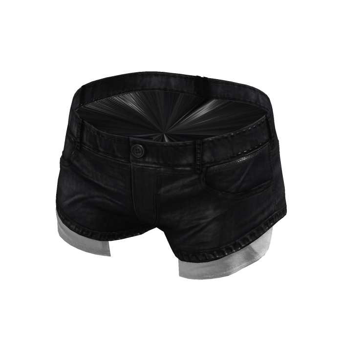 So Black Wax Denim Shorts