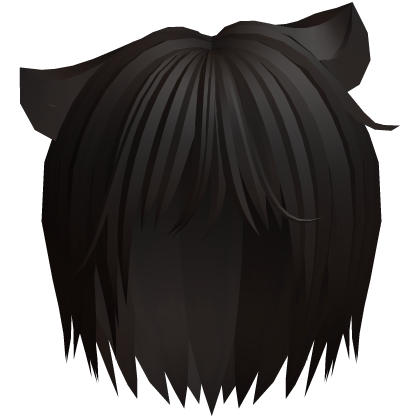 messy cute emo vkei catboy hair in dark brown