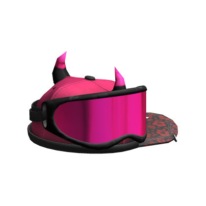 pink snapback w dirt bike goggles Roblox item