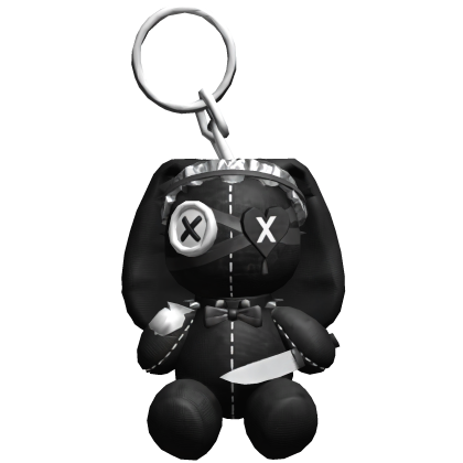 Killer Halloween Goth Bunny Keychain