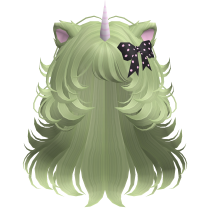 Messy Unicorn Curly Wolfcut in Matcha