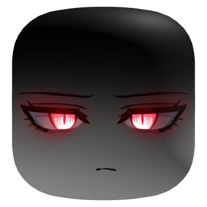 Shadowed Demon Face With Red Eyes - Grey
