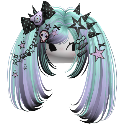 ♡ Scene Spiky Moe Pigtails (Pastel Goth)