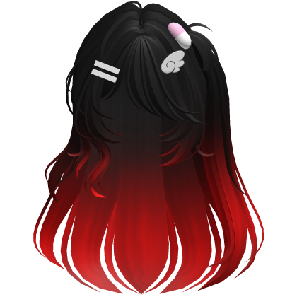 cute Black and Red Hair emo cute anime y2k