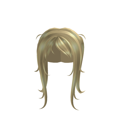 light blonde cute moe side bangs long pigtails