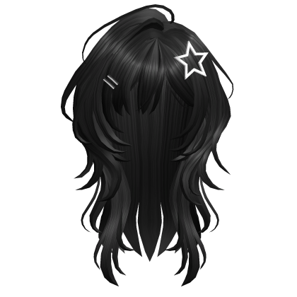 Black Feathered Wolfcut w/ Clips
