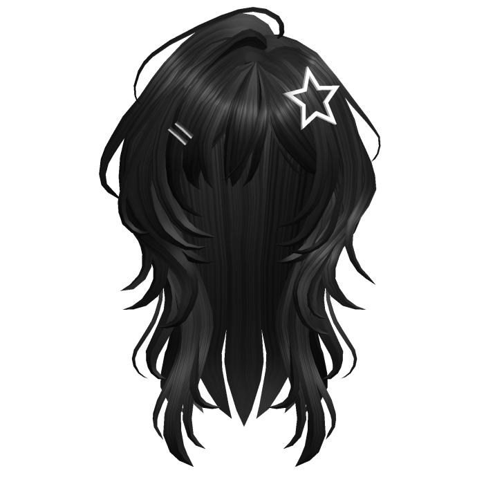 Black Feathered Wolfcut w/ Clips