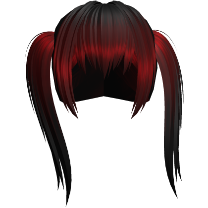 Choppy Emo Scene Anime Messy Hair in Black Red Roblox item