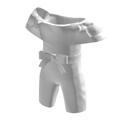 Off Shoulder Overall Shorts - White