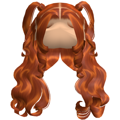 Curly Half Up Half Down Pigtails (Ginger) Roblox item