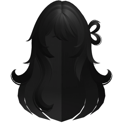 fluffy messy long heart side bun hair black
