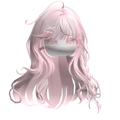 Shoujo Girl Braids w/ Bow Clips (Light Pink) Roblox item